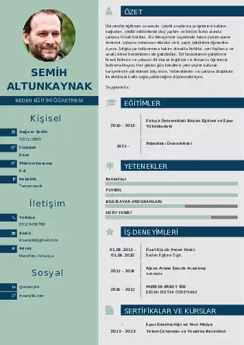 Beden Eğitimi Öğretmeni CV Örnekleri cv indir